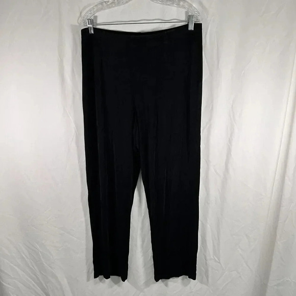 Chico's Pants Women's XL Black Pull On Soft Lightly Ribbed Stretchy - Picture 1 of 9
